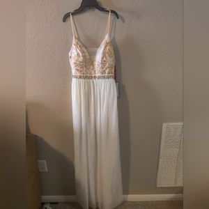 Ivory and gold dress